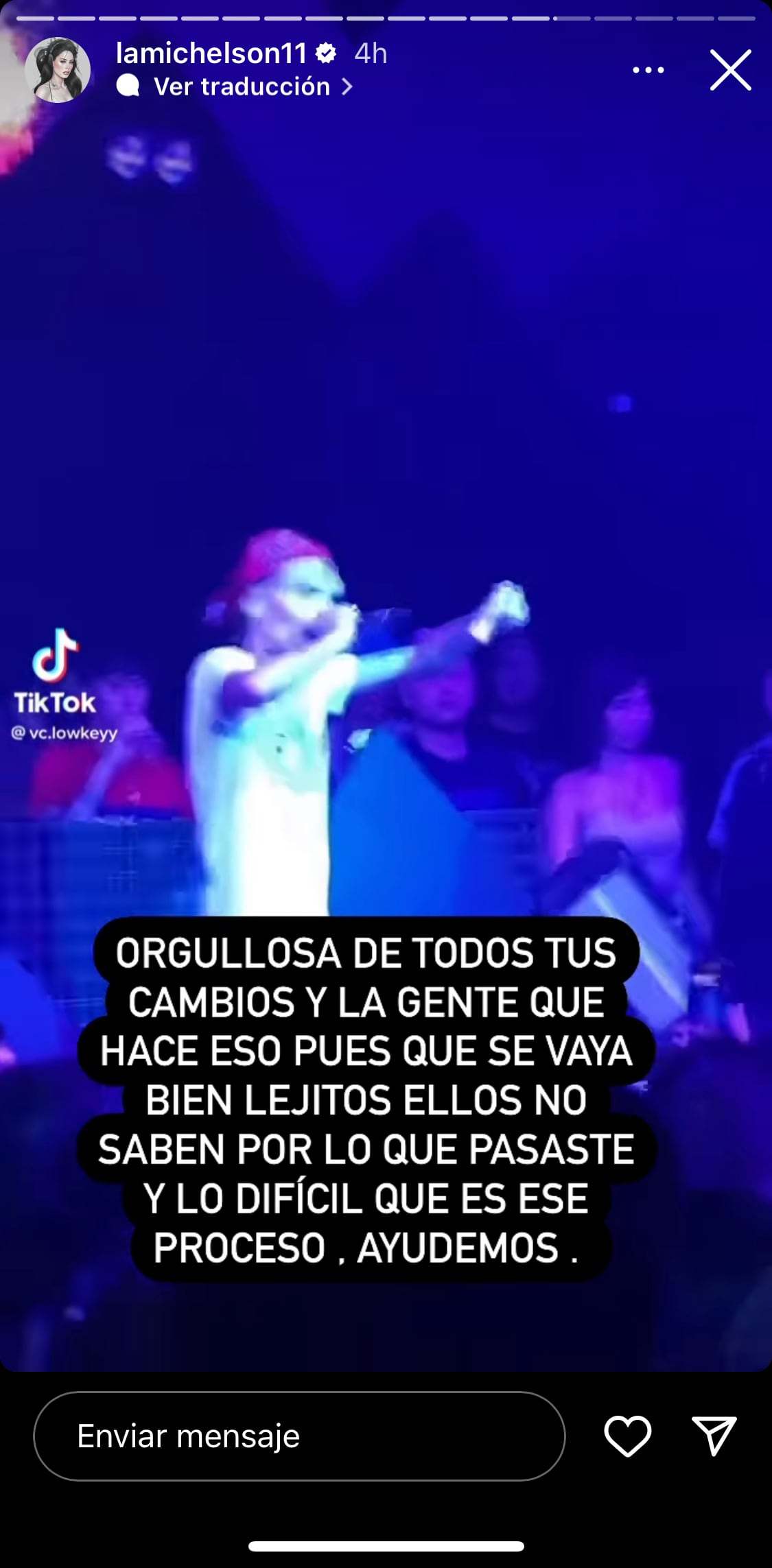 Captura Instagram @lamichelson11</a>