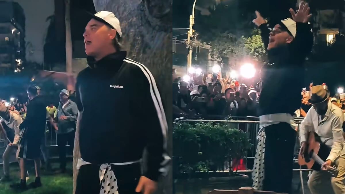 Robbie Williams no dejó a nadie con las ganas: cantó gratis en plena calle tras cancelarse su show en Perú