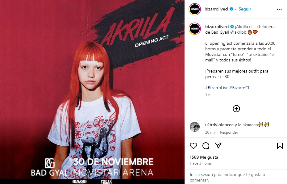 Captura @bizarrolivecl