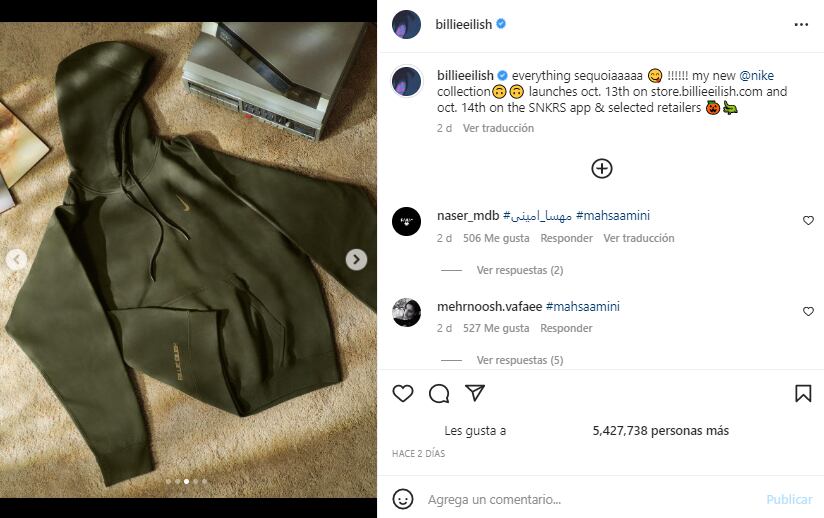 Captura: @billieeilish