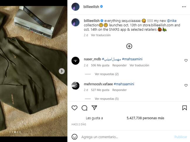 Captura: @billieeilish