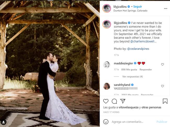 Lily Collins Matrimonio