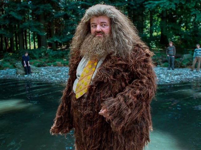 El fallecido actor Robbie Coltrane en su papel de Hagrid en Harry Potter y el Prisionero de Azkaban en 2003