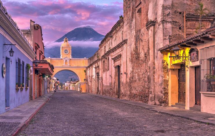 Santa Catalina Arch, Antigua, Guatemala, At Sunrise