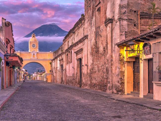 Santa Catalina Arch, Antigua, Guatemala, At Sunrise