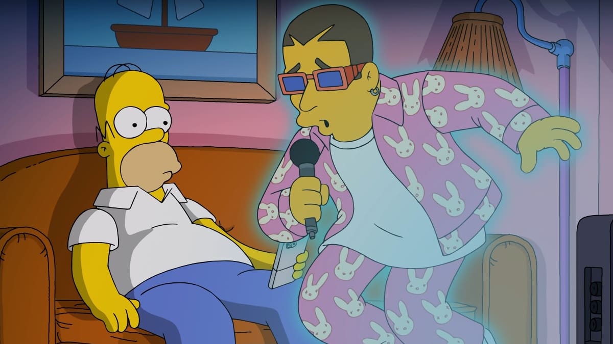 Bad Bunny se une a «Los Simpson» en video lleno de magia, música y amor