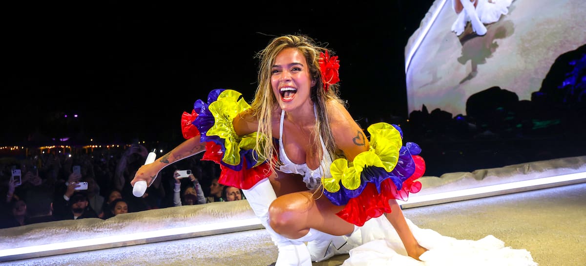 INDIO, CALIFORNIA - APRIL 12: (FOR EDITORIAL USE ONLY) (NOT TO BE LICENSED FOR ANY STANDALONE OR SPECIAL INTEREST BOOK PUBLISHING USE CONCERNING THE COACHELLA MUSIC FESTIVAL AND/OR STAGECOACH MUSIC FESTIVAL) Karol G performs at the Coachella Stage during the 2026 Coachella Valley Music and Arts Festival at Empire Polo Club on April 12, 2026 in Indio, California. (Photo by Kevin Mazur/Getty Images for Coachella)