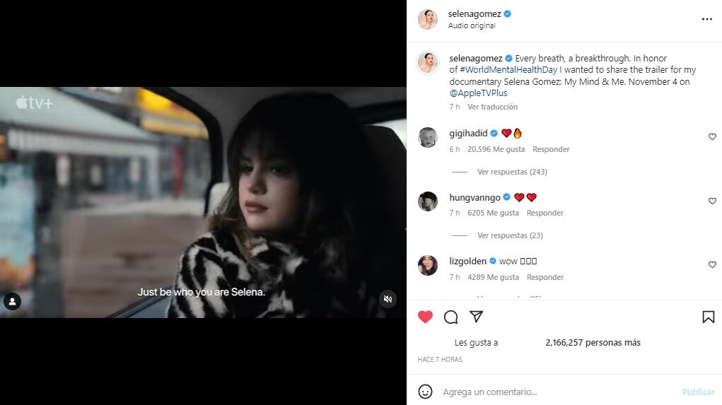 Captura @Selenagomez