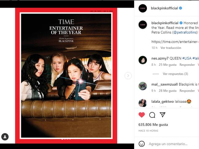 Captura @blackpinkofficial