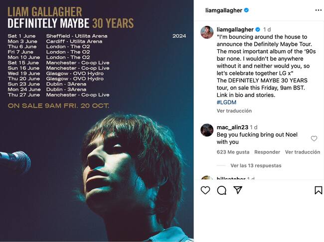 Captura del Instagram