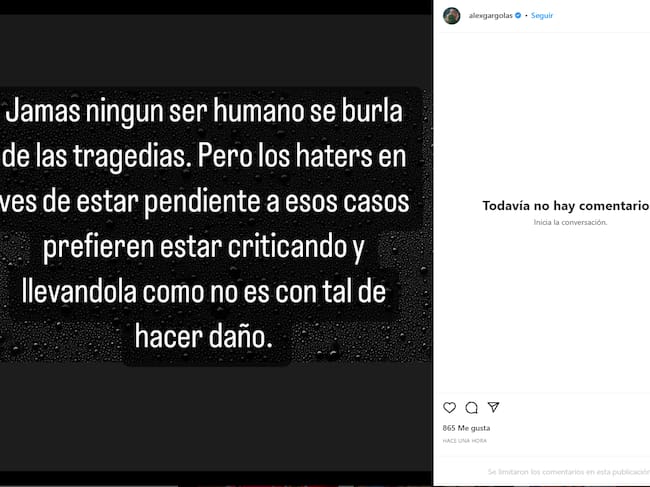 Captura Instagram @alexgargolas