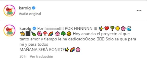 Captura Instagram @karolg