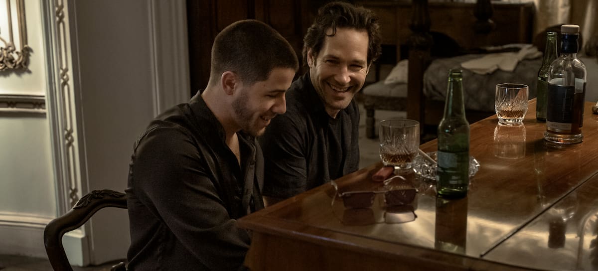 Nick Jonas as Danny and Paul Rudd as Rick in Power Ballad. Photo Credit: David Cleary
