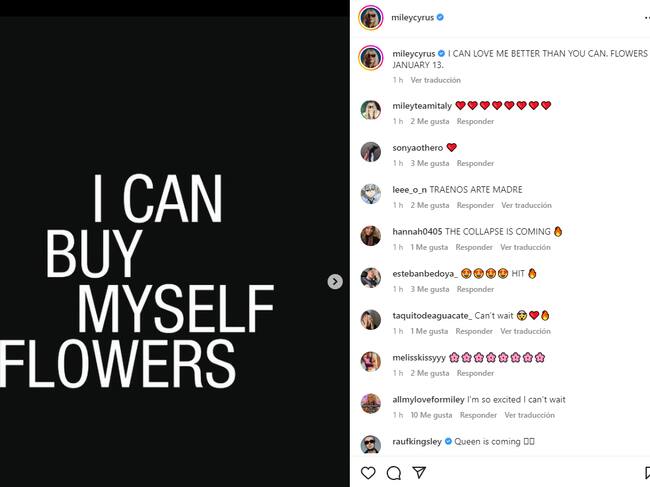 Captura Instagram @mileycyrus