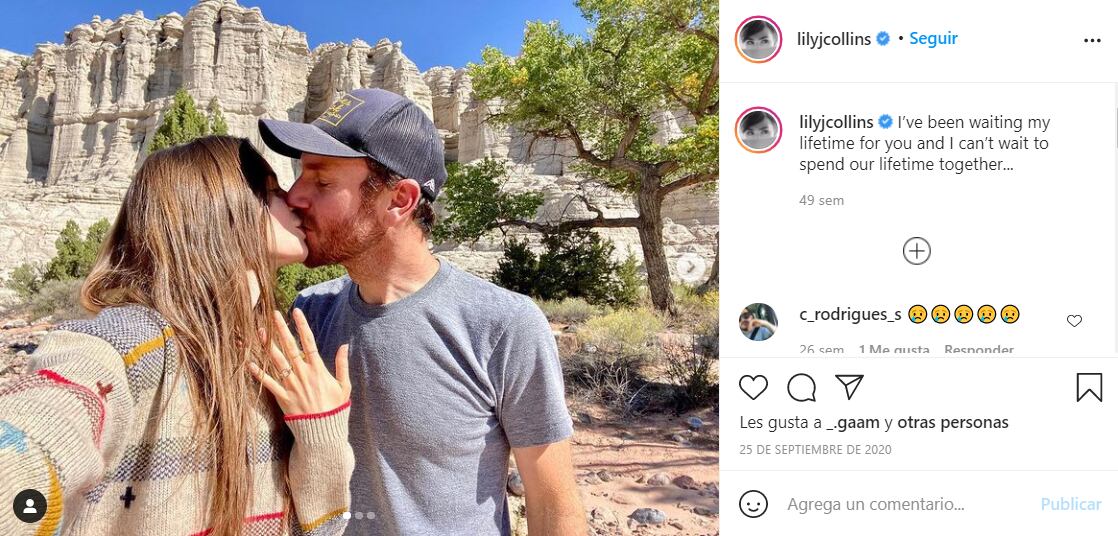 Lily Collins propuesta de matrimonio