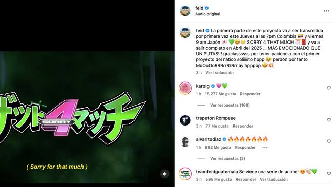 Karol G comenta post de Feid "Sorry for that much"