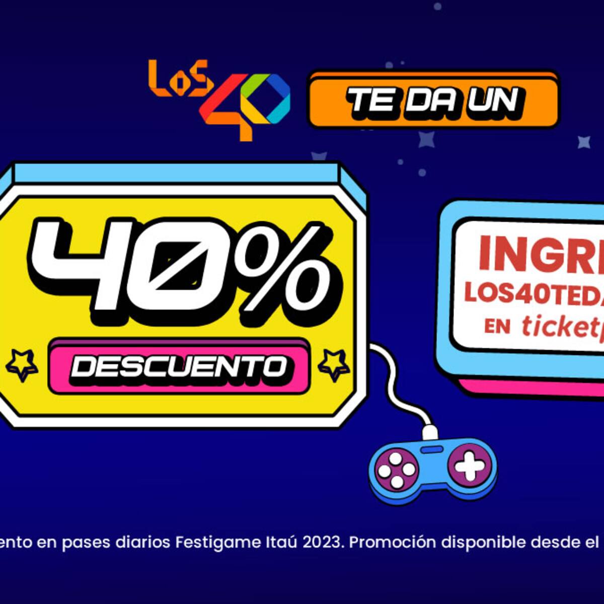 FestiGame Itaú Chile 2023: ¡LOS40 te da un 40% de descuento en pases diarios!