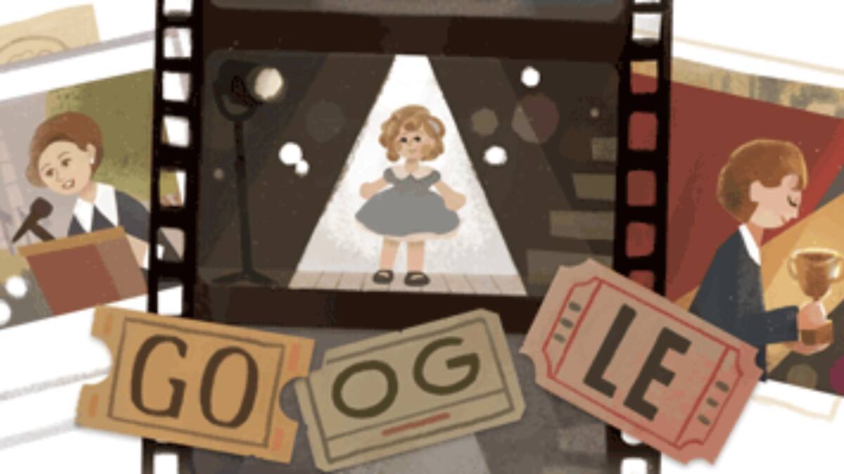 Google rinde homenaje con su doodle a Shirley Temple