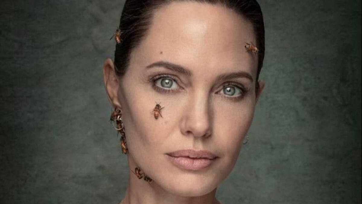 ¡Wow! Angelina Jolie impacta con una foto cubierta de abejas