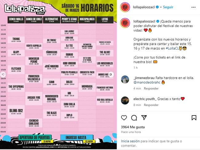 Captura @lollapaloozacl