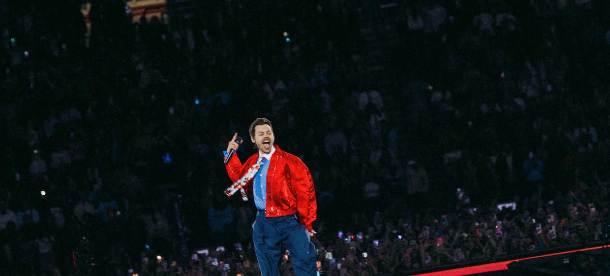 AMSTERDAM, NETHERLANDS - MAY 16: (EXCLUSIVE COVERAGE) (EDITORIAL USE ONLY. NO STANDALONE PUBLICATION USE (NO SPECIAL INTEREST OR SINGLE ARTIST PUBLICATION USE; NO BOOK USE)) Harry Styles performs on stage during his Together, Together Tour at Johan Cruijff Arena on May 16, 2026 in Amsterdam, Netherlands. (Photo by Anthony Pham/Getty Images for HS)