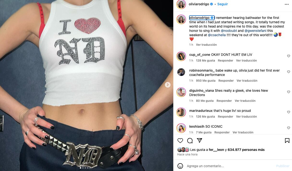 Captura de Instagram @oliviarodrigo