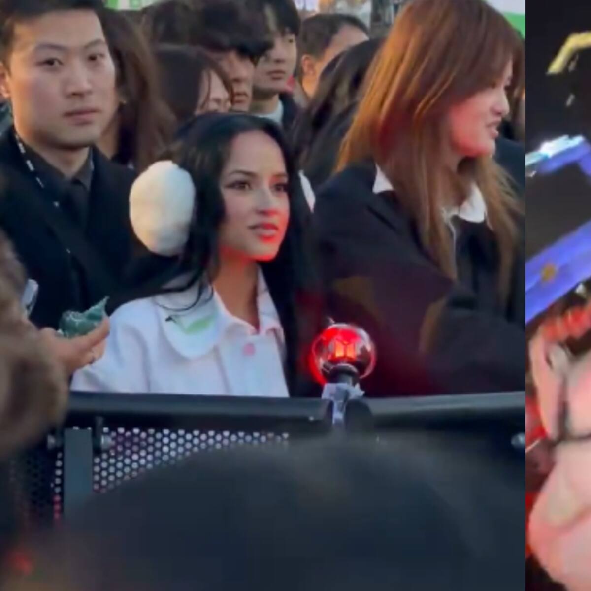 Becky G no quiso perderse el regreso de BTS: la artista fue vista entre el público presente en la Plaza Gwanghwamun