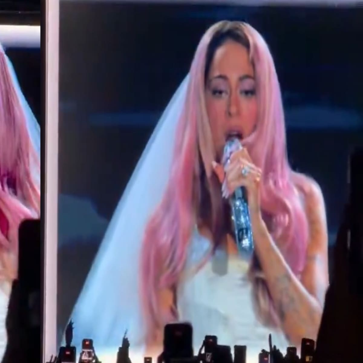 Lali y Tini homenajean a Madonna y recrean el icónico beso de los VMAs 2003 en pleno concierto
