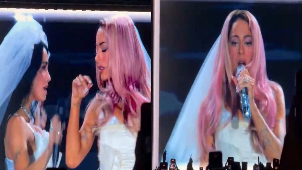 Lali y Tini homenajean a Madonna y recrean el icónico beso de los VMAs 2003 en pleno concierto