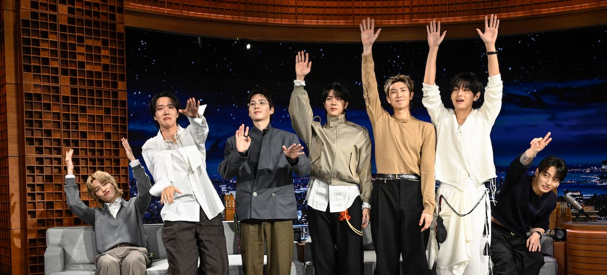 BTS en su paso por "The Tonight Show Starring Jimmy Fallon", marzo de 2026