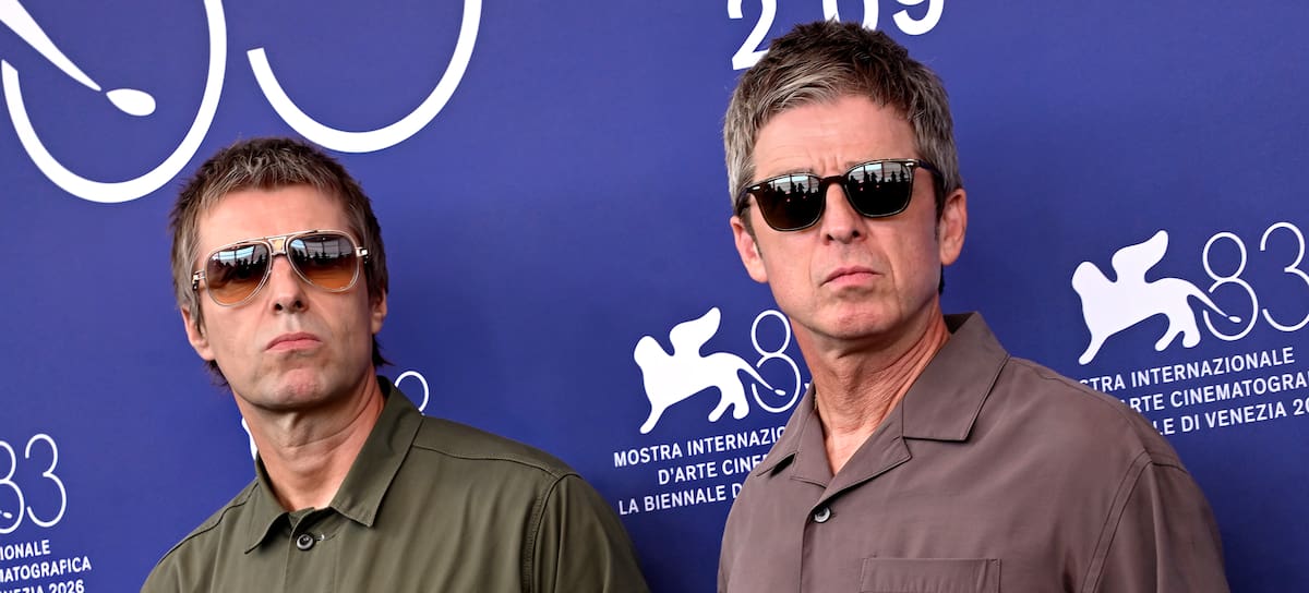 British singers Liam Gallagher and Noel Gallagher of the band Oasis at the 83 Venice International Film Festival 2026, Oasis: Don't Look Back in Anger Photocall, Venice (Italy), September 5th, 2026 (Photo by Rocco Spaziani/Archivio Rocco Spaziani/Mondadori Portfolio via Getty Images)