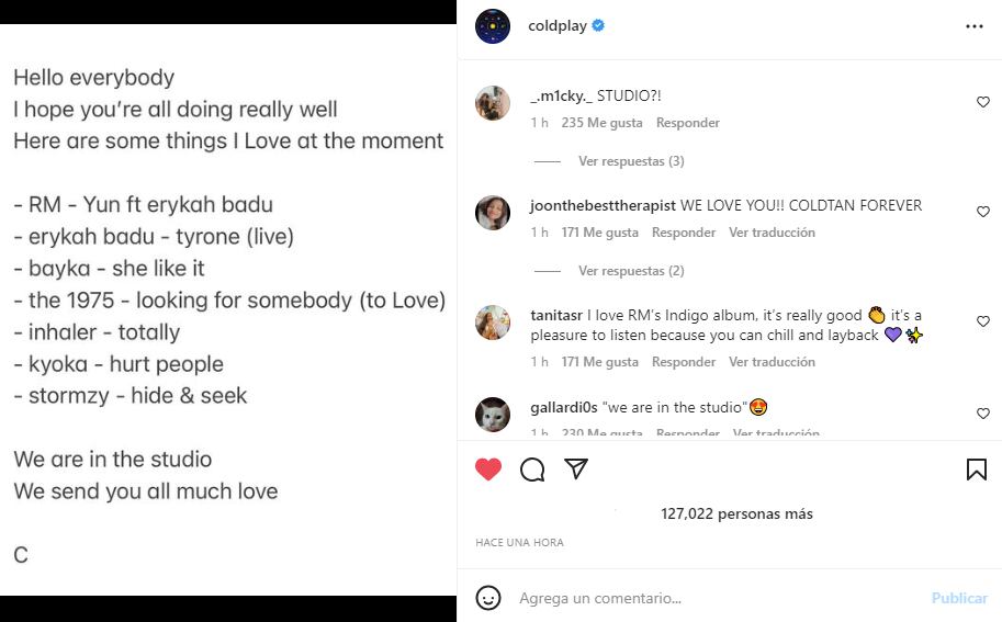 Captura @coldplay