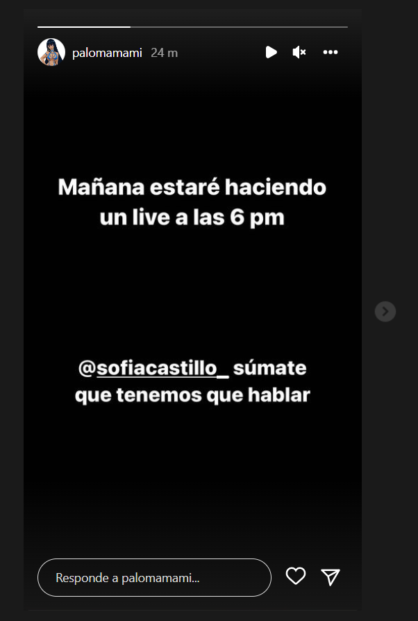 Paloma Mami Instagram Live Hermana Sofia Castillo Beso Cuñado Pololo
