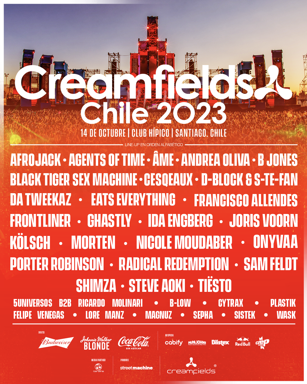 Line Up Creamfields Chile 2023